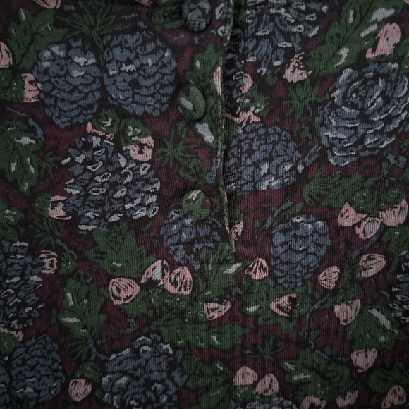 Vintage Laura Ashley Purple and Green Floral Midi Dress - Picture 5 of 7